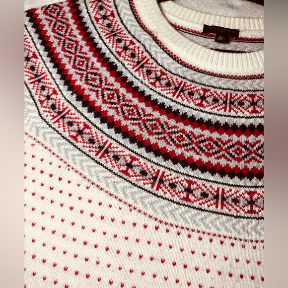 Talbots  Cream Women’s Knit Sweater Fair lsle Raglan Sleeve Sz Sp - Picture 5 of 9